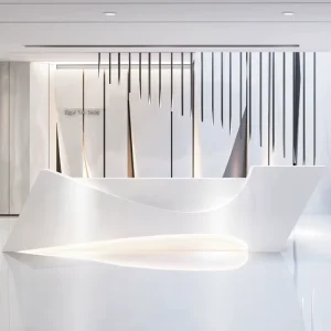 Modern Wooden Reception Desk and Front Counter for Offices and Beauty Salons