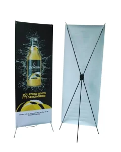 Modern X Banner Stand Aluminum Frame Eco-Friendly Windproof Waterproof Digital Printing Custom Color Foldable Display