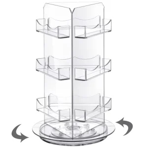 Modern for Acrylic 3 Tier Clear Spinning Brochure Holder Sign Display Rack for Magazines Flyers Pamphlets Office Wedding