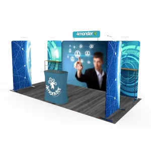 Modular 20×20 Aluminum Profile Portable Trade Show Booth with Tension Fabric Foldable Storage