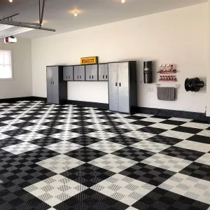 Modular Anti-Slip Plain Interlocking PVC Garage Floor Tiles with Drainage for Indoor Villa Use