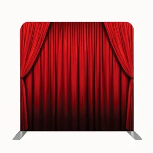 Modular Curved Tension Fabric Display Stand with Aluminum Tube Frame and Fabric Backdrops for Weddings