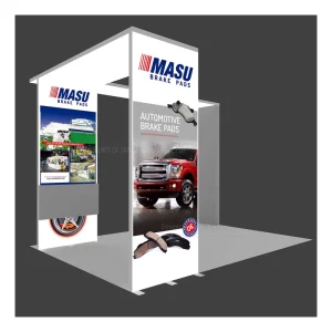 Modular Exhibition Light Box Trade Show Booth Floor Standing Aluminum Profile With LED Backlit Displays