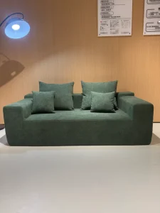 Modular Extendable Contemporary Two Seat Sofa Bed with Cloth Upholstery and Sponge Filling Eco Friendly for Apartment and Villa