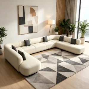 Modular Fabric Office Sofa Set for Home, Office, or Commercial Use