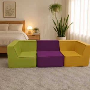 Modular Foam Sofa Bed, Solid Color
