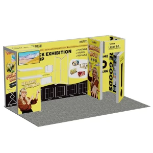 Modular Foldable Pop-Up Trade Show Booth Display with TV Dye Sublimation Printing
