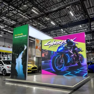 Modular Foldable Portable Floor System with Changeable Graphics for Temporary Exhibitions and Events