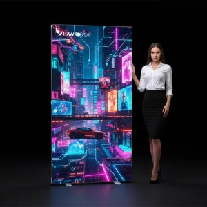 Modular Foldable Portable Lightbox Stand, Aluminum Frame, Magnetic Connecting, Dual-sided LED, B1 Fire Resistant