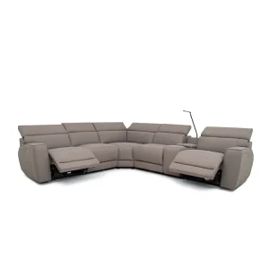 Modular Leather Recliner Sofa with Wireless and USB Charging