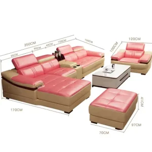 Modular Leather Sofa Bed for Living Room