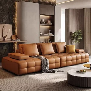 Modular Wear Resistant L Shape Leather Recliner Sofa Set Apartment Warehouse Use Eco Friendly Customizable