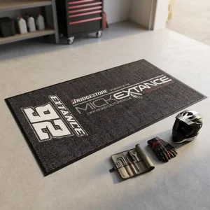 Motorcycle Mat Floor Nylon Abstract Outdoor Garage Flooring Mat with Washable Non Slip Backing