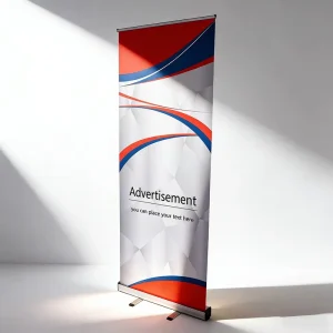 Motorized Scrolling Display Roll-Up Banner Stand