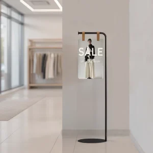 Movable Acrylic Sign Event Poster Stand Directional Stainless Steel Floor Standing Rack