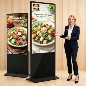 Movable Floor Digital Signage Stand with Stable Base for Exhibitions and Roadshows