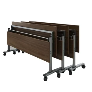 Movable Folding Training Desk with Wheels, Custom Metal Base, Space-Saving Design for Office Meetings