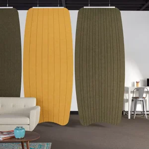 Movable Modern Office Floor Walls Noise Sound Absorbing PET Felt Room Partition Hanging Acoustic Office Divider Graphic Design