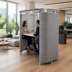 Movable Sound Insulation Felt Partition Office Bar Table Wheeled High Counter Acoustic Privacy Screen Standing Desk