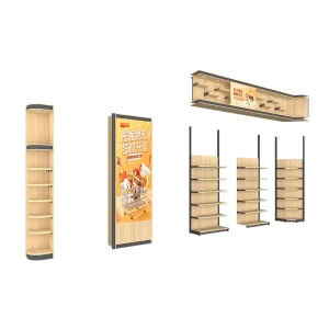 Multi-Function Single-Sided Light Duty Metal Supermarket Shelves with Quick Installation Freestanding Rack