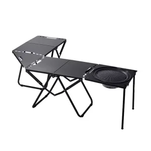 Multi Functional Portable Outdoor Camping Carbon Steel Folding Table with Modern Design for Barbecue and Picnic