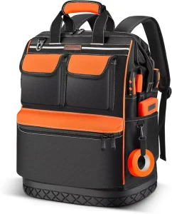Multi-Functional Tool Backpack, 40 lb Capacity, Waterproof PVC Nylon PU