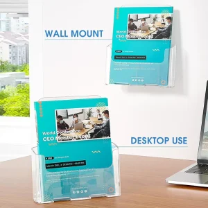 Multi-Functional Trifold Brochure Holder Custom Logo Option for Real Estate Hotels Event Promotions Display Stand