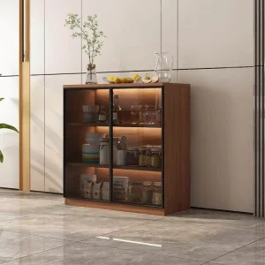 Multi-Layer Honeycomb Aluminum Glass Wine Display Cabinet for Whiskey