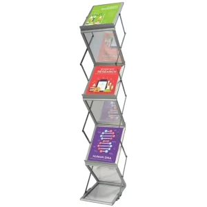 Multi-Layer Magazine and Literature Rack with Book Brochure Holder and Catalogue Shelf