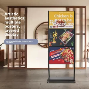 Multi-Layer Movable Powder-Coated KT Board Floor-Standing Poster Holder Vertical Advertising Sign Display Rack 3/4