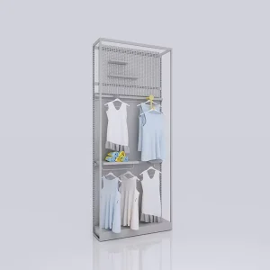 Multi-Level Metal Wall-Mounted Display Shelf and Vertical Display Stand for Retail Spaces