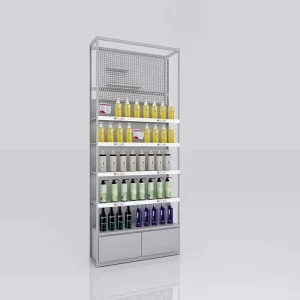 Multi-Level Wall-Mounted Metal Display Shelf for Cosmetic Stores