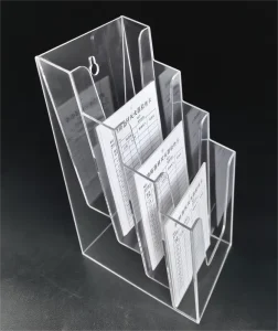 Multi Tier Acrylic Literature Rack for A5 Brochures Flyers Stand for Reception Desk Catalog Shelf Custom Cutting Processing