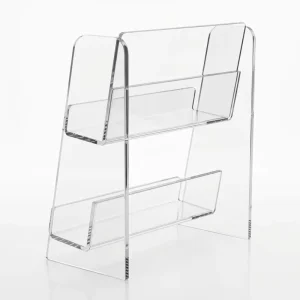 Multi-Tier Clear Acrylic Literature Display Stand and Desktop Brochure Holder