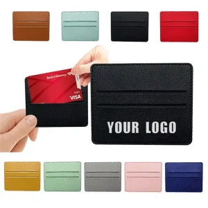 Multifunctional Card Holder Ultra-thin Large Capacity Portable Protective Cover PU Leather with Custom Logo