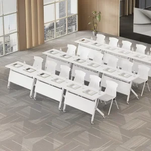 Multifunctional Folding Metal Modern Commercial Conference Table Foldable Movable Table for Office Training Room