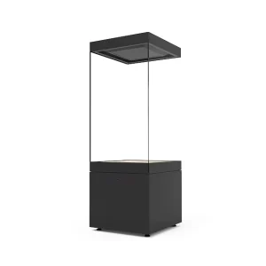Museum Display Cabinet with Climate Control Tempered Glass Built-In Locks LED Lighting Floor-Standing