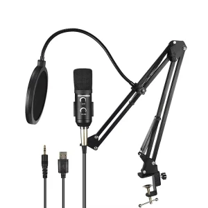 NB-35 Tabletop Microphone Clamp Stand, Folding Adjustable Bracket, 1/4 to 3/8 Screw