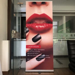 NFPA 701 B1 FR Roll up Display Fabric 200g Matte Satin Fabric for Dye Sublimation Printing