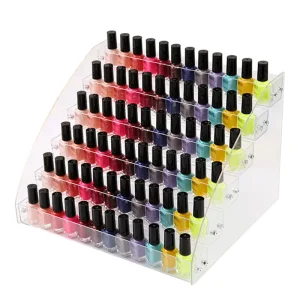 Nail Polish Organizer 6 Layers Acrylic Nail Polish Rack Acrylic Display Nail Polish Holder for Organize and Storage