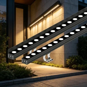 Narrow Long Strip Outdoor Led Wall Washer Light Aluminum Casing Ip67 Rated 6000K 3000K Color Temp High Brightness Rotatable