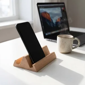 Natural Beechwood Display Stand 3 in 1 Wooden Phone Holder Pen Organizer Watch Jewelry Retail Showcase for Desk Counter