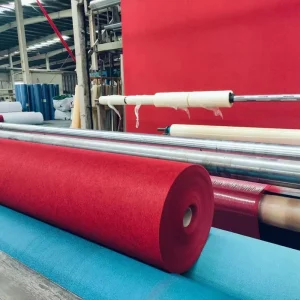 Needle Punch High Density 1-2mm Red Carpet Exhibition Carpet With Plastic Film Anti Slip Trade Show Event Exhibition Custom Size