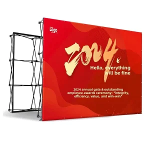 Net-Style Foldable Iron Frame Red Display Stand Outdoor Exhibition Event Portable Background Wall Inkjet-Printed