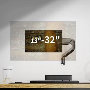 New Adjustable 13 32″ LCD Screen Monitor Arm Bracket Full Motion TV Wall Mount with 90 Degree Tilt Durable and Convenient