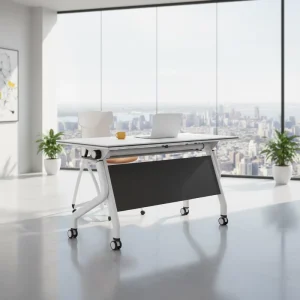 New Adjustable Folding Conference Table with Wheels Commercial Office Negotiation Desk for Hotel & Business