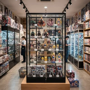 New Design Full Vision Wooden Display Glass Showcase Store Fixture