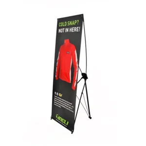 New Design Portable Indoor Display X Banner Stand Aluminum Flagpole Black Polyester Material for Advertising Events ADMAX