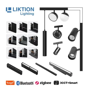 New Design Stretch Ceiling Recessed Surface Mounting Suspended Zigbee Smart Tuya LED Linear White Color Magnetic Track Lights
