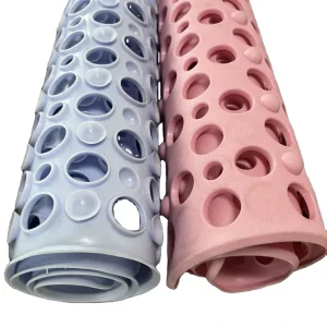 New Eco Friendly Massage Anti Slip Bath Mat with Solid Pattern Cell Design for Shower Floor Foot Mats PVC Hard Rectangular